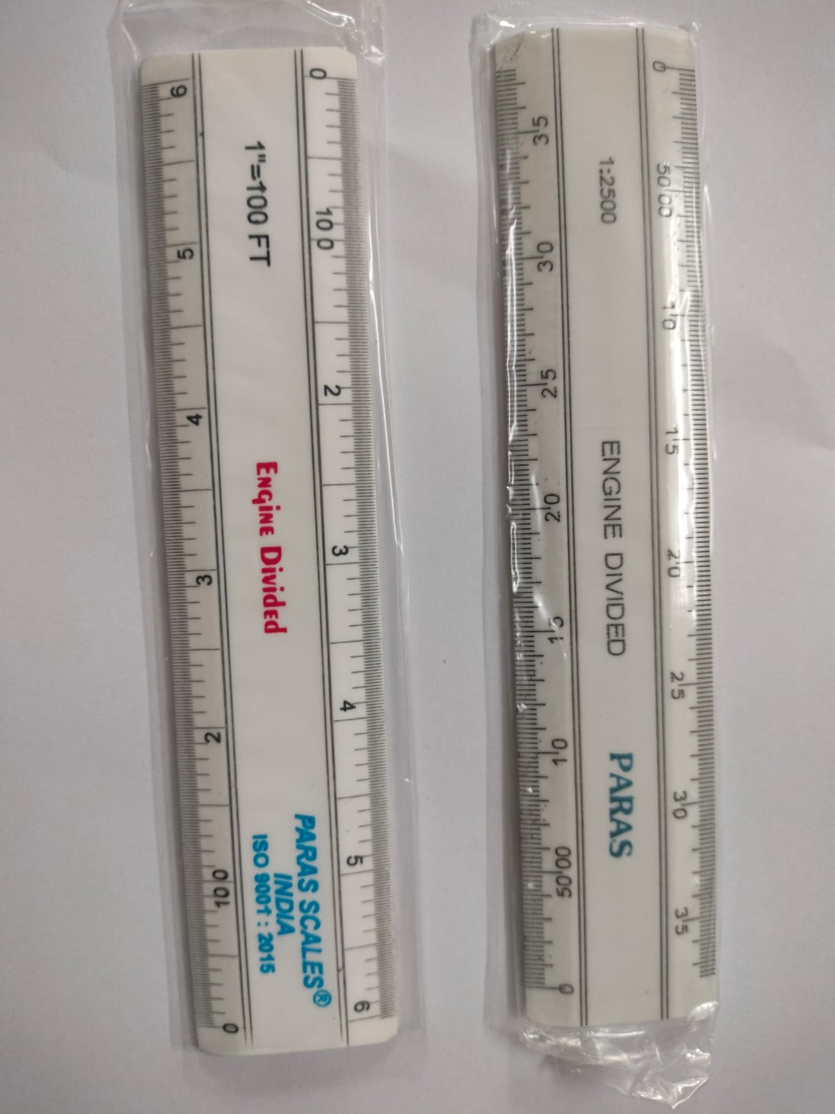Survey Amin Scale Ruler For Map Measurement 1:100 and 1:2500 Set(2 pcs)